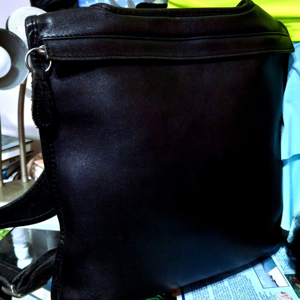 COACH ERGO Black leather Slim backpack 9405